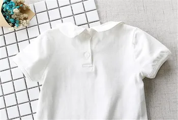 Baby Girl ljetna bluza novorođenog djeteta čist pamuk meka majica slatki Peterpan ovratnik dijete djeca udoban vrhovima tees AA3393 2