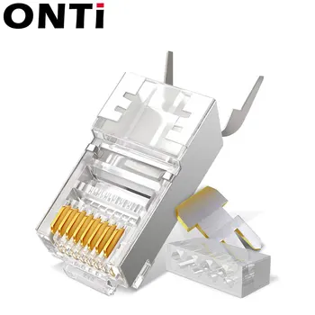 ONTi RJ45 priključak mrežni kabel priključak 10/50 / 100 kom. Cat6a Cat7 RJ45 plug zaštićeni FTP 8P8C mrežne обжимные priključci 2
