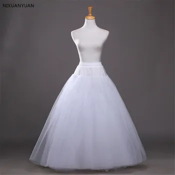 A-line krinolina bijela donja suknja za prom haljina je jedan hoops vjenčanje pribor donja suknja besplatan veličine 2