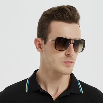 Klasični vintage pilot sunčane naočale muški modni brend dizajner vožnje выпученные oči gradijent ispunjava leće zakovice sunčane naočale za muškarce UV400 2