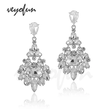 Veyofun Classic, Crystal Kap Earrings elegantan svadbeni viseće naušnice Modni nakit za žene 2020 novi dar 1