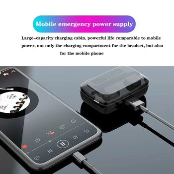 3300 mah LED Bluetooth Bežične slušalice TWS osjetljiv na dodir za upravljanje sportski slušalice Buke Slušalice 1