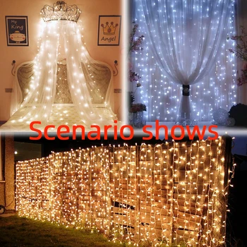 110V 220V LED Christmas Icicle Garlands Light String Fairy Curtains Svjetla Outdoor For Holiday Party Wedding New year ' s Decor 2