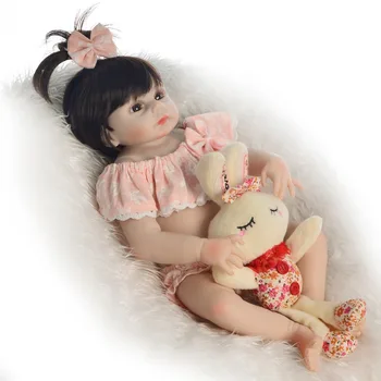 KEIUMI Lovely Reborn Baby Girl Doll Full Silicone Body Lifelike Bonecas Newborn Princess Bebe Bebe Bathe Toy poklon za Rođendan 1
