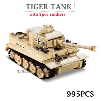 Inventar klirens vojni njemački IV Tigar tenk model gradivni blokovi kompatibilnost WW2 vojska vojnik oružje djeca dječaci igračke 1
