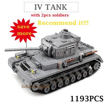 Inventar klirens vojni njemački IV Tigar tenk model gradivni blokovi kompatibilnost WW2 vojska vojnik oružje djeca dječaci igračke 2