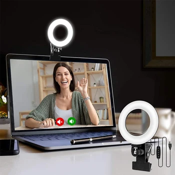 Rasvjeta video konferencije Selfie Ring Light sa steznim kopčom za video konferencije Dimmable Webcam Light for Tik Tok Šminka 1