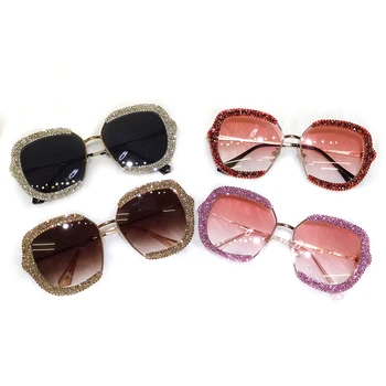 Sunčane naočale Žene 2020 novi tip brand dizajn preveliki luksuz dijamant kvadratnog nijanse sunčane naočale muškarci óculos De Sol Femme 1