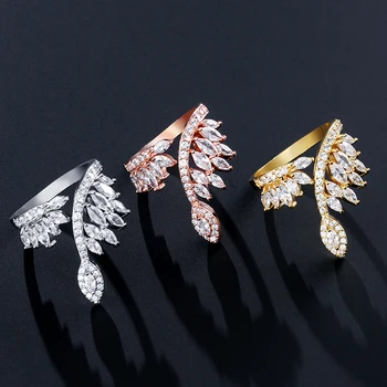 Trendi ženski nakit kubni Cirkon na krila leptira podesivi prsten za žene vjenčanje otvoreni prsten CR1188E