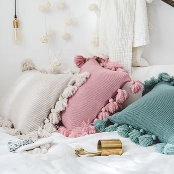 Plesti sjedalo čvrsta boja slonovače, siva, roza zelena čvrste jastučnicu 45*45 cm mekani za kauč na razvlačenje Dječja soba ukrasne jastučnice 1