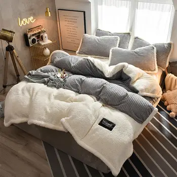 Novi baršun флисовые setovi posteljinu 4kom bend deka male ugrađena krevetu jastučnicu zima toplo posteljina flanel kraljica i kralj