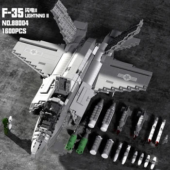 MOC vojna tehnika zračni borac zrakoplovstvo avion leteći morski pas brod J-15, F-18 i F-22 i F-35 model gradivni blokovi, cigle, igračke, pokloni 2