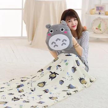 Slatka Кавай Totoro pliš igračku topliji za ruke sa pokrivačem životinja crtani jastuk lijepe darove za djecu dječji djeca dobra kvaliteta 2