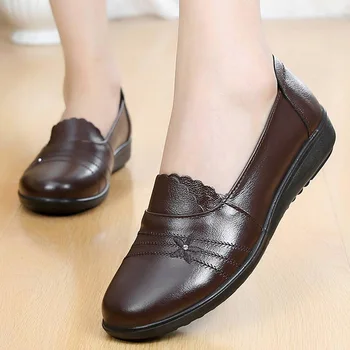 Ravne cipele žene prave kože apartmani casual cipele i ženske kožne cipele veličine 35-42 puna crna stana žena jesen cipele 2019 1