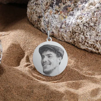 JewelOra personalizirane ogrlice fotografija za muškarce od nehrđajućeg čelika prilagođeno urezani ogrlice darove za oca/dečka 1