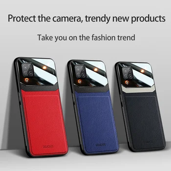 Torbica za telefon Samsung Galaxy A12 5G Case Cover ogledalo RAČUNALA retro zrnata kožni branik šok-dokaz torbica za Galaxy A12 5G 2