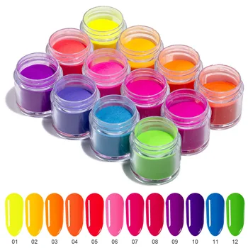 1 kutija Neonski pigment u prahu fluorescencije nokte sjaj prašine ljeto ombre пайетки DIY Nail Art, manikura, Nail Art ukras 1