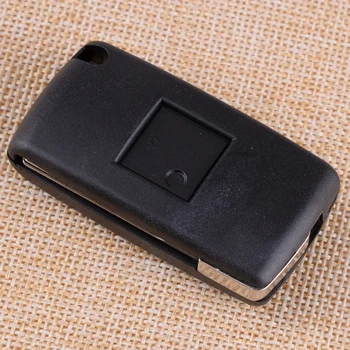 DWCX 1Pc Car 2 Button 433MHZ Flip Folding Remote Entry Key Cover Case Fob Shell with ID46 Chip Fit for Peugeot Citroen 2