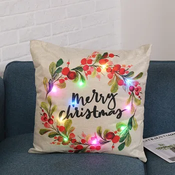 LED Božićno jastučnicu crtani biljke kreativni pečat osvijetljena jastučnicu home kauč stol i stolice ukrasni jastuci 1