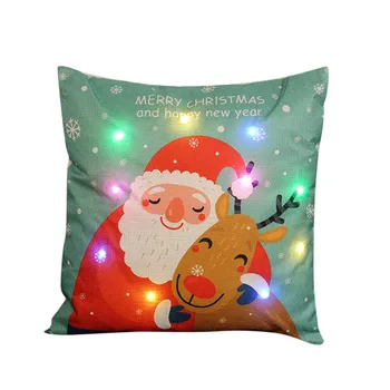 LED Božićno jastučnicu crtani biljke kreativni pečat osvijetljena jastučnicu home kauč stol i stolice ukrasni jastuci 2