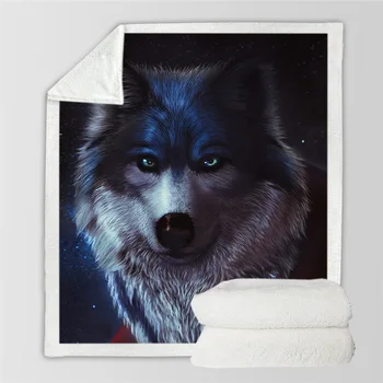 Wolf Warrior by Sunima Art Beds jorgan je mekan Sherpa Флисовое deka pliš posteljina Wolf Dreamcatcher Baciti deka Cobertor 1