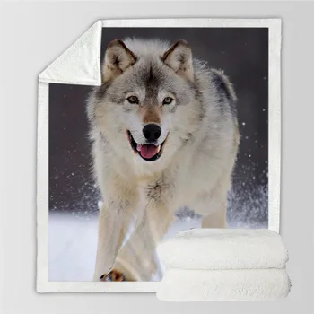 Wolf Warrior by Sunima Art Beds jorgan je mekan Sherpa Флисовое deka pliš posteljina Wolf Dreamcatcher Baciti deka Cobertor 2