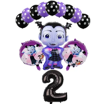 12 i 6 kom./lot Vampirina Number Set Birthday party baloni dekor гелиевая folije Halloween balon dječje igračke Globos 1