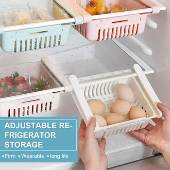 1/2pcs Kitchen Organizer kontejner za skladištenje Adjustable Kitchen Refrigerator Storage Shelf Holder Pull-out Drawer Organiser 1