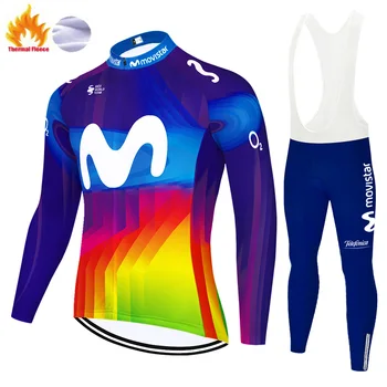 2020 movistar Winter Thermal Fleece ropa de ciclismo Mountain Bike Wear biciklizam Dres muška uniforma de ciclismo para hombre 1