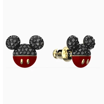 2020 moda SWA New My Mouse naušnice piercing šarmantna crna glava miša ukrašene zlatne naušnice ženske popularne nakit darove 1