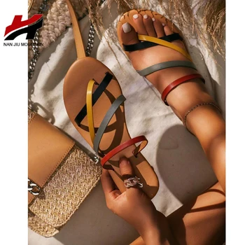 NAN JIU MOUNTAIN 2020 ženske papuče ljetne stan otvorene sandale s otvorenim vrhom plaža cipele Moda višebojne Udobnost plus veličina 41