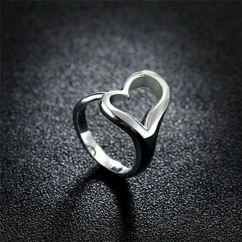 Charmhouse Pure Silver Rings for Women Heart Prst Ring Anillo Bague Femme Zaruke, Vjenčanje Jewelry Accessories Party Gifts 1