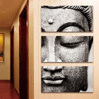3 ploče ulje stil plakat Buda platnu Slikarstvo zidni umjetničke slike siva moderan veliki zidni print home dekor za dnevni boravak 2