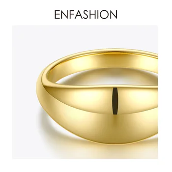 ENFASHION punk glatko prsten zlatna boja nehrđajućeg čelika velike jednostavan prst prsten za žene nakit Anillos Mujer R204041 1