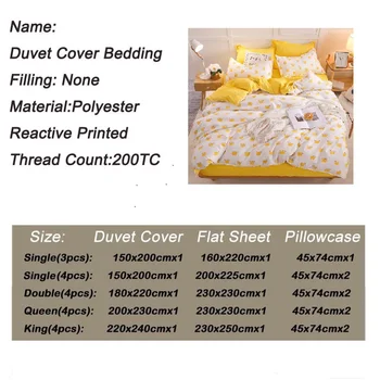 Bonenjoy Yellow Crown Single Bed Set reaktivni tiskane jednostavna bračni krevetu ropa de cama Queen Bed Lanen King Size Bedding 1