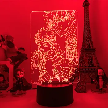Anime lampa Satoru Gojo Jujutsu Kaisen Led Night Light Yuji Itadori for Room Deco rođendanski poklon Jujutsu Kaisen Lamp Yuji Itadori 2