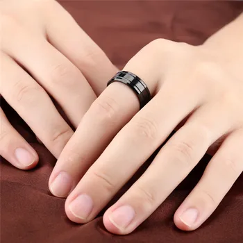 ZORCVENS moda crna Volfram prsten za muškarce Volfram zaručnički prsten modni nakit muška Veliki prsten 2