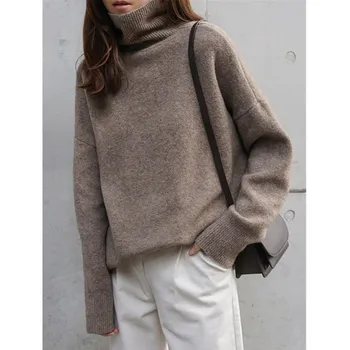 Ženske kašmir kukičane veste 2020 Nova moda водолазка topli pulover 5 boja slobodan džemper za žene s dugim rukavima 2