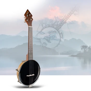 26-inčni bendžo Банджолеле ukulele 4-žice stare premazom s torbicom za nošenje e-tuner 2