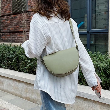 Jednobojnu saddle bag 2021 moda novi visoke kvalitete umjetna koža ženska dizajnersku torbu svakodnevni flip Messenger torba torba