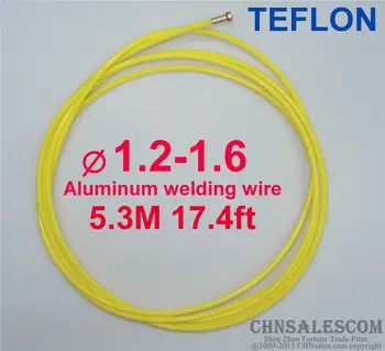 Chnsalescom MIG MAG PTFE Liner 1.2-1.6 сварочная žica Euro Connectors 5.3 M 17.4 ft žuta 2