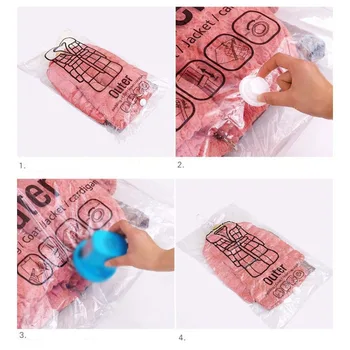 Viseći Vakuum vreće za odjeću transparentno hermetičan Kompresijski torbu ormar organizator torba za pohranu Zip lock plastične uštedjeti prostor 2