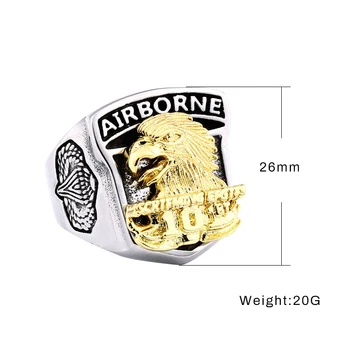 Starinski ikonu Sjedinjenih američkih Država Orao plovila prsten muškarci američki 101 airborne десантное prsten gospodo biciklistički prsten od nehrđajućeg čelika nakit 2