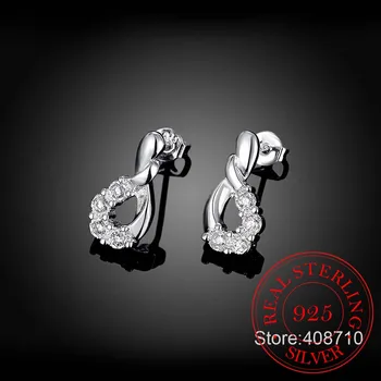 925 sterling srebra 2020 nove akvizicije moda sjajna Crystal Ladies ' Stud naušnice nakit žene ženske anti-alergijske jeftini 1