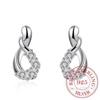925 sterling srebra 2020 nove akvizicije moda sjajna Crystal Ladies ' Stud naušnice nakit žene ženske anti-alergijske jeftini 2