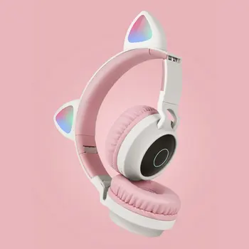 Slatka Mačka Uho Slušalice Bežične Slušalice Slušalice 5.0 Bas Sklopivi Stereo Slušalice Gaming Slušalice Za Mobilni Telefon 1