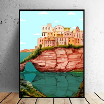 Sardinija Je Umjetnost Platnu Plakat Uređenje Doma Slikarstvo Bez Okvira 2