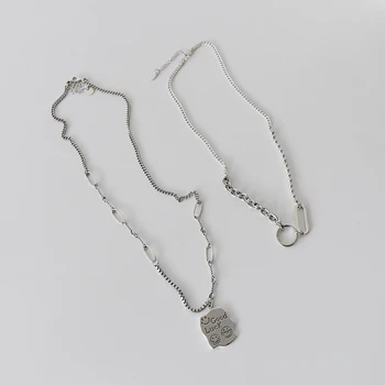 S925 srebra Ogrlice za žene korejski nasmijano lice prsten Goodluck ogrlica ključne kosti lanca nakit veleprodaja 2
