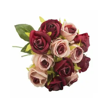 Ruža umjetni buketi ruža simulacija svila lažni nakit dom dekor cvijeće za Vjenčanje cvijeće Holding X0T6