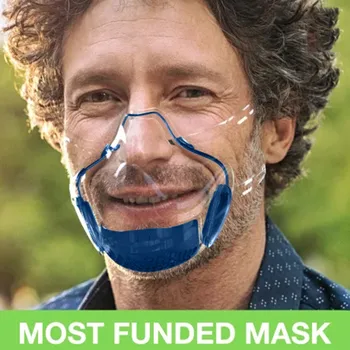 3/4 kom odrasla osoba unisex prozirna maska za usta čvrsta prozirna lica štit kombinirati silikagel plastična maska za višekratnu upotrebu prozračni vanjski 2